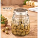 ظرف شیشه ای درب استیل سایز 3