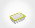 ظرف شیشه مستطیل دربدار شیاردار 1.1 لیتر - تصویر 2