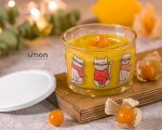 ظرف شیشه ای درب دار 190 میلی لیتر چاپ دار