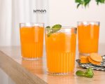 لیوان شیشه ای شیار دار 350 سی سی 3 عددی