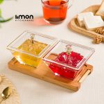 اردور خوری مربع پایه چوبی 2 عددی