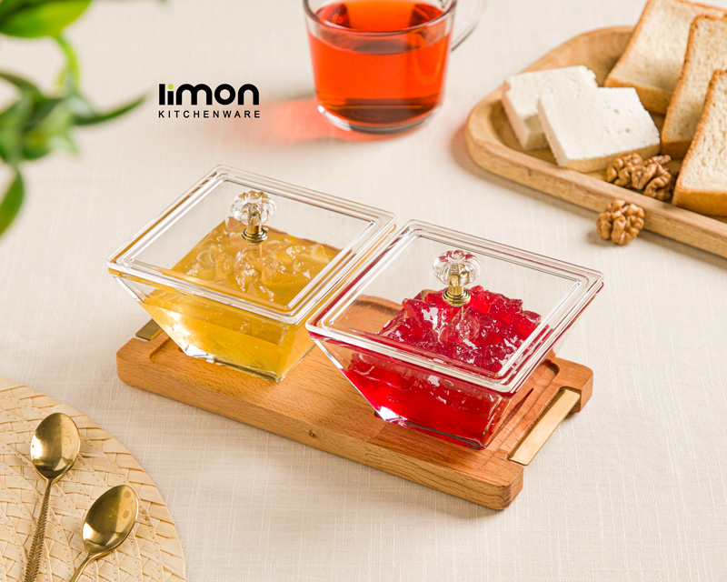 1U9A08501-3 اردور خوری مربع پایه چوبی 2 عددی - تصویر 1