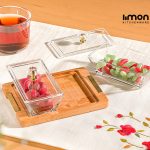 اردور خوری مستطیل دربدار پایه چوبی 2 عددی