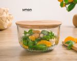 کاسه گرد شیاردار1.8 لیتر درب چوبی