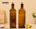 بطری آبلیمو خوری درب چوب پنبه ای قهوه ای