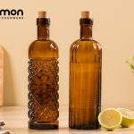 بطری آبلیمو خوری درب چوب پنبه ای قهوه ای