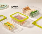 ظرف شیشه مستطیل دربدار شیاردار 2.250 لیتر