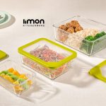 ظرف شیشه مستطیل دربدار شیاردار 2.250 لیتر