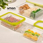 ظرف شیشه مستطیل دربدار شیاردار450 میلی لیتر