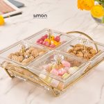 اردوخوری شیشه مربع4خانه