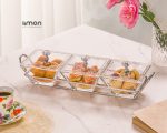 اردوخوری شیشه مربع3خانه