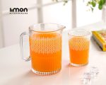 ست پارچ و لیوان شیشه ای چاپدار شیاردار