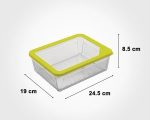 ظرف شیشه مستطیل دربدار شیاردار 2.250 لیتر - تصویر 3