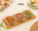 اردورخوری کوچک 3عددی پایه چوبی
