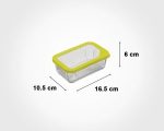 ظرف شیشه مستطیل دربدار شیاردار450 میلی لیتر - تصویر 3