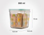 ظرف شیشه ای مربع چاپدار 860 میلی لیتر - تصویر 5