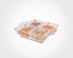 اردوخوری شیشه مربع4خانه - تصویر 3