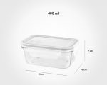 ظرف شیشه ای مستطیل 400 میلی لیتر - تصویر 2