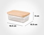 ست ظرف شیشه شیار دار مستطیل درب چوبی - تصویر 6