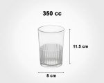 لیوان شیشه ای شیار دار 350 سی سی 6 عددی - تصویر 3