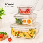 ست ظرف شیشه ای مربع 6 پارچه