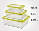 ست ظرف شیشه مستطیل دربدار شیاردار - تصویر 6