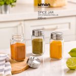 جا ادویه شیشه ای 220cc درب استیل - تصویر 2