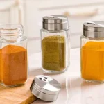 جا ادویه شیشه ای 220cc درب استیل