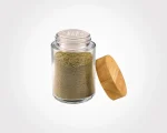 جا ادویه شیشه ای 110cc درب چوب - تصویر 2