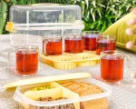 سرویس چایی خوری 6 نفره مسافرتی پاستیلی