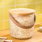 سطل شیار دار 3 لیتر درب چوبی