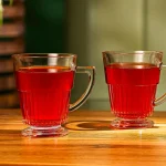 لیوان شیشه ای پایه دار شیاردار 290 سی سی